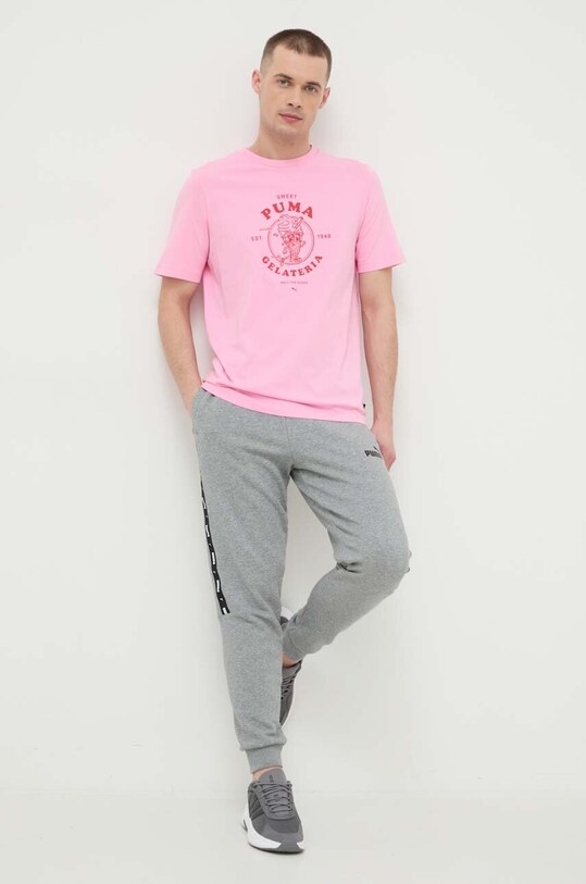 Хлопковая футболка Puma 625416 фиолетовой SS24