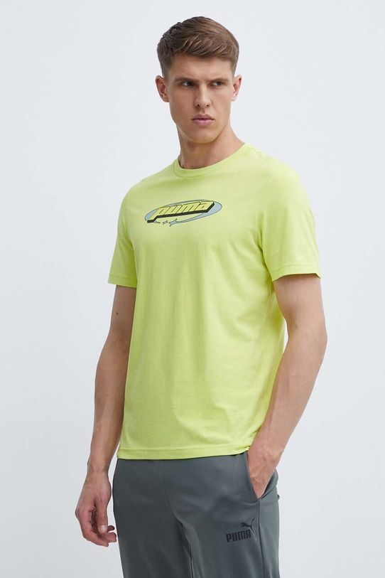 Puma t-shirt bawełniany zielony 625424