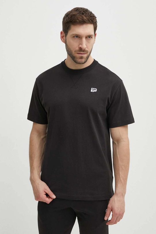 Puma tricou din bumbac uni negru 625925