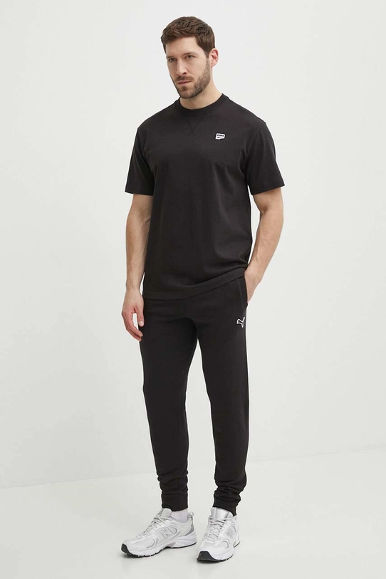 Puma t-shirt bawełniany 625925 czarny SS24