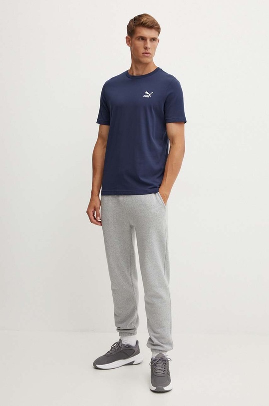 Bombažna kratka majica Puma 679187 mornarsko modra SS24