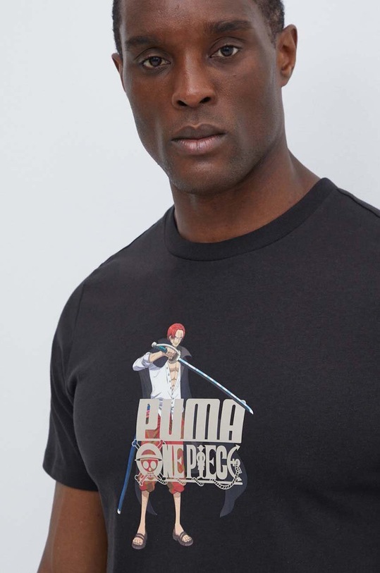 Puma t-shirt in cotone PUMA X ONE PIECE sovrastampa nero 624665