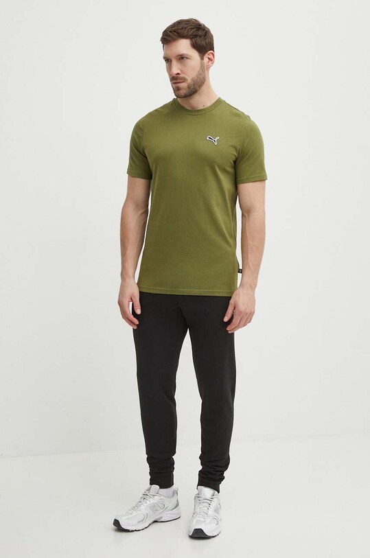 Puma tricou din bumbac BETTER ESSENTIALS 675977 verde AW24