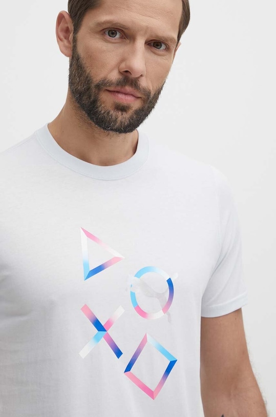Puma t-shirt bawełniany PUMA X PLAYSTATION niebieski 624676