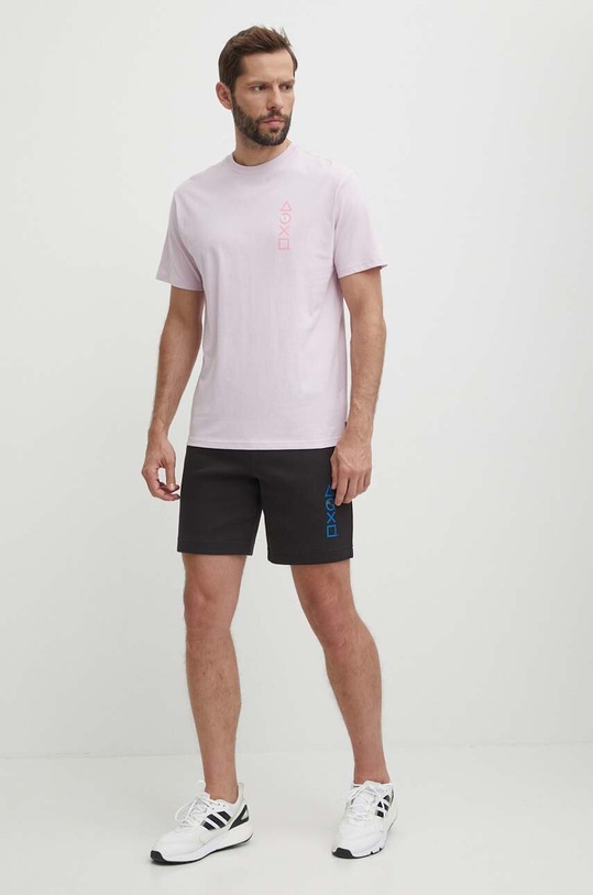 Хлопковая футболка Puma PUMA X PLAYSTATION 624694 фиолетовой SS24