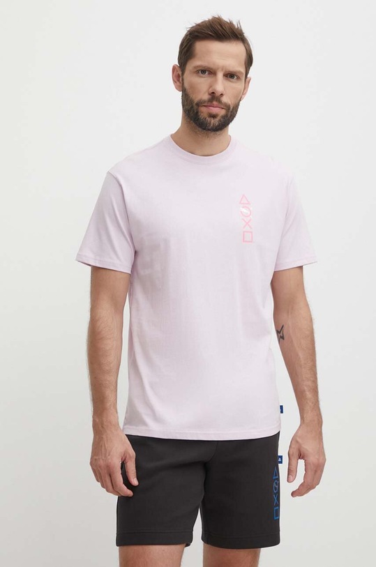 Хлопковая футболка Puma PUMA X PLAYSTATION фиолетовой 624694