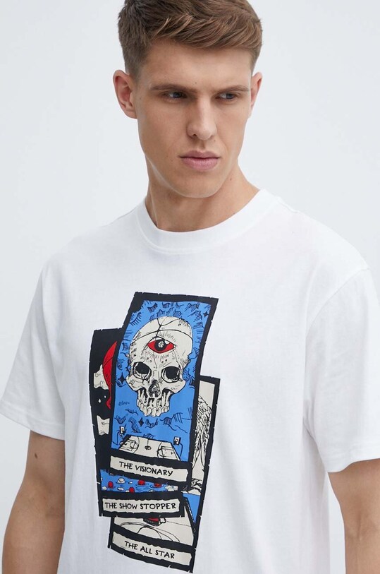 Puma tricou din bumbac print alb 624776
