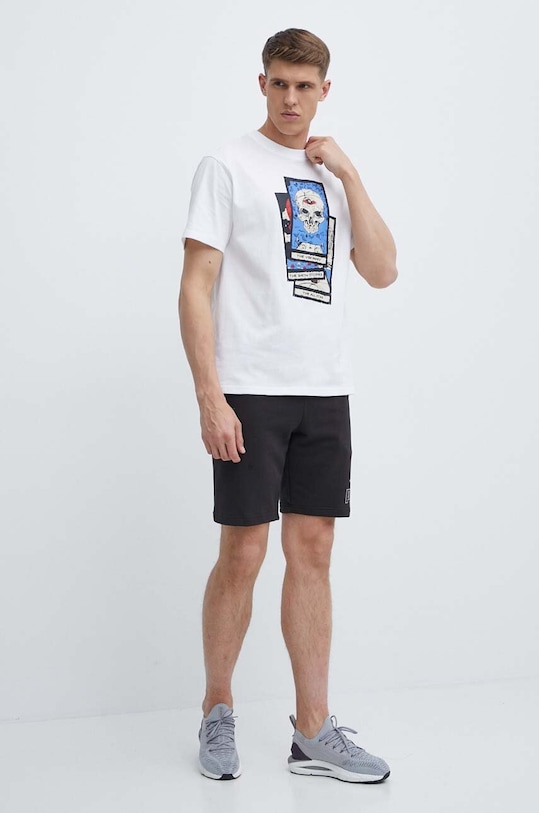 Puma t-shirt bawełniany 624776 biały SS24