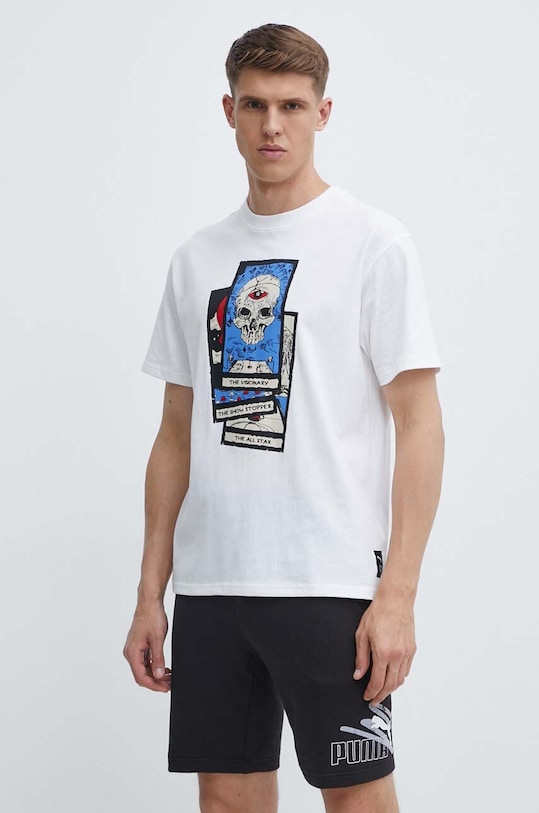 Puma t-shirt bawełniany biały 624776