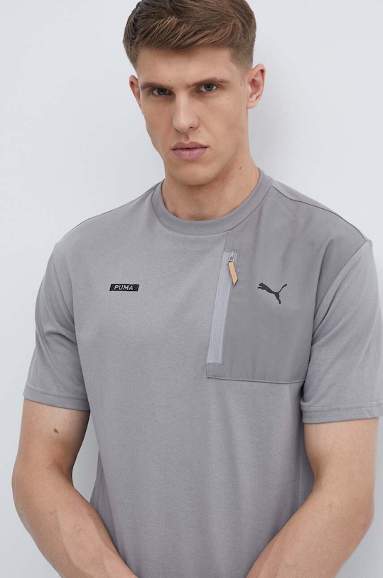 Puma t-shirt bawełniany bawełna szary 678920
