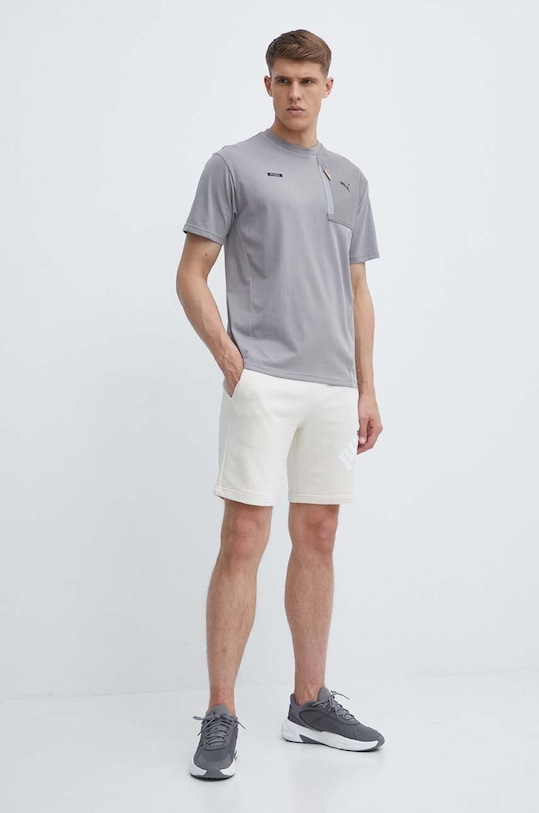 Puma t-shirt bawełniany 678920 szary SS24