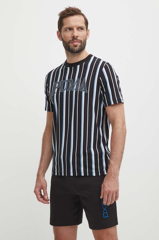 Puma tricou din bumbac SQUAD print negru 678973