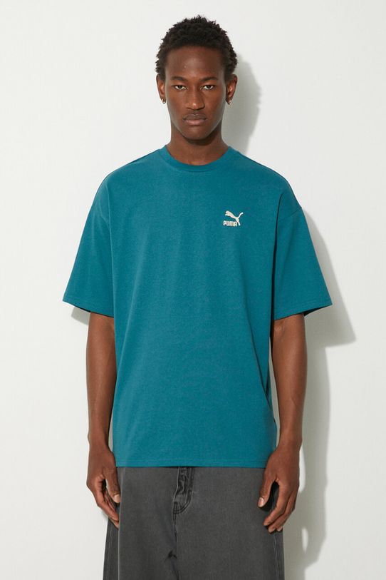 Βαμβακερό μπλουζάκι Puma BETTER CLASSICS χαλαρό τιρκουάζ 679188