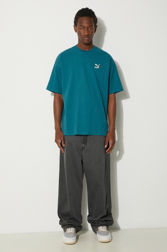 Puma tricou din bumbac BETTER CLASSICS 679188 turcoaz SS24