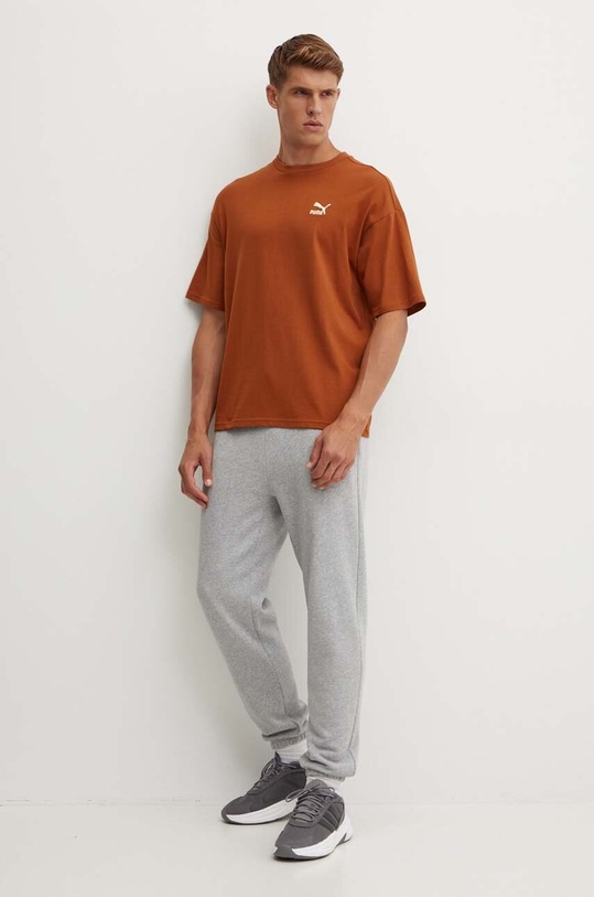 Bombažna kratka majica Puma 679188 rjava SS24