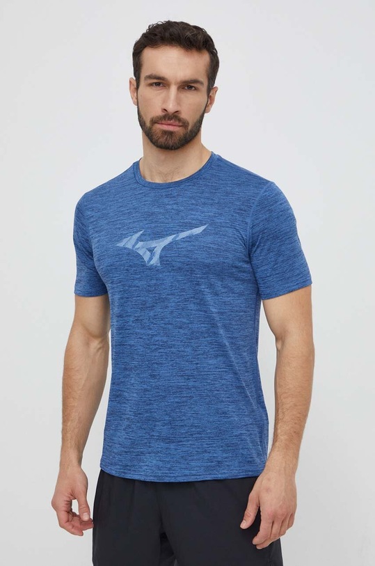 Mizuno t-shirt do biegania Core z elastanem granatowy J2GAB009