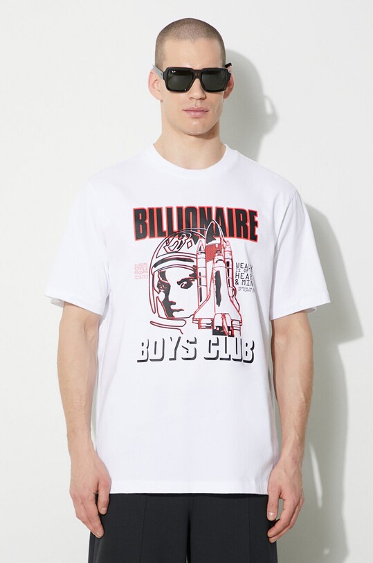 Billionaire Boys Club tricou din bumbac Space Program alb B24139