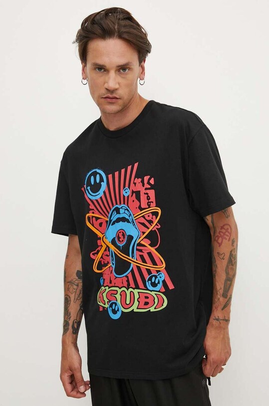 KSUBI tricou din bumbac red pill biggie ss tee print negru MPS24TE019