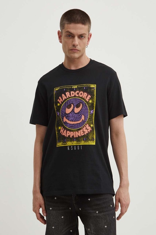 KSUBI pamut póló hardcore kash ss tee pamut fekete MPS24TE004
