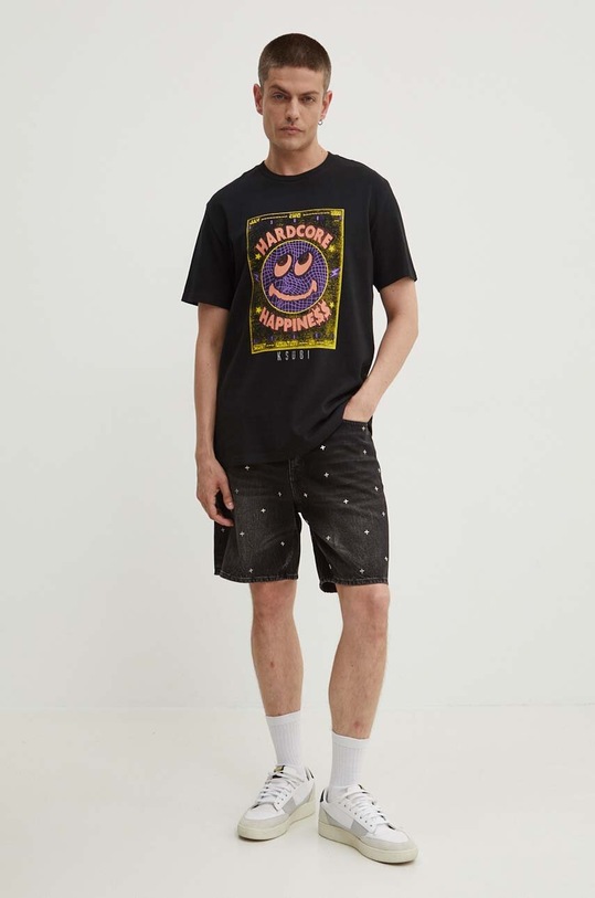 KSUBI pamut póló hardcore kash ss tee MPS24TE004 fekete SS24