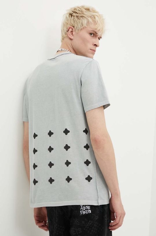 KSUBI t-shirt bawełniany lock up kash ss tee nadruk szary MPS24TE002