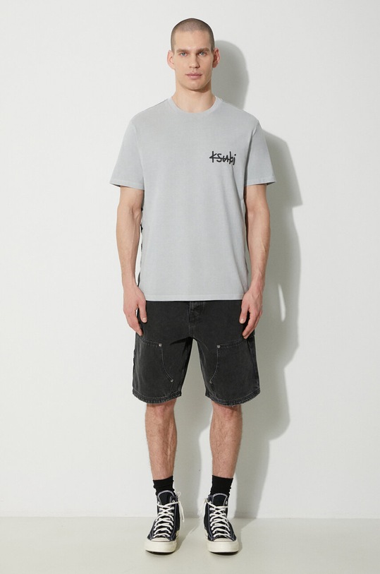 KSUBI cotton t-shirt lock up kash ss tee MPS24TE002 gray SS24