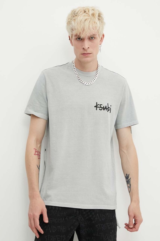 Odzież KSUBI t-shirt bawełniany lock up kash ss tee MPS24TE002 szary