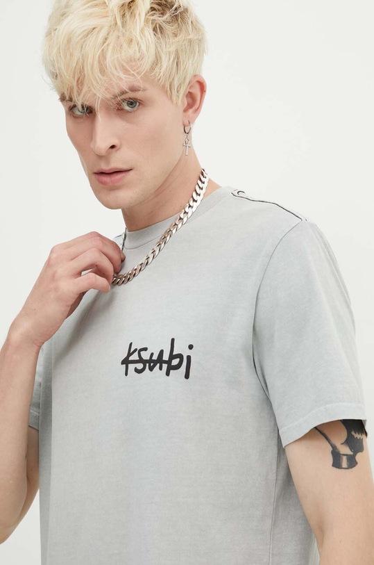 KSUBI t-shirt bawełniany lock up kash ss tee szary MPS24TE002