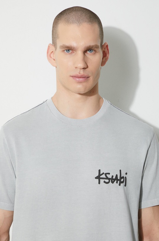 KSUBI cotton t-shirt lock up kash ss tee MPS24TE002 gray