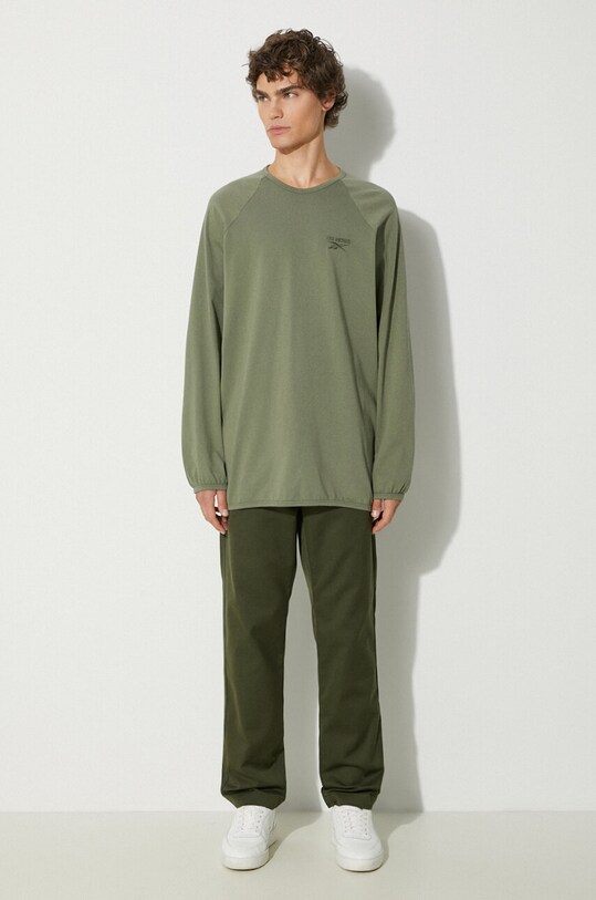Reebok LTD longsleeve din bumbac T-Shirt RMAA00BC99JER0015500 verde SS24