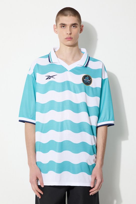 Reebok LTD polo shirt Soccer Tee relaxed turquoise RMGB001C99FAB0014001