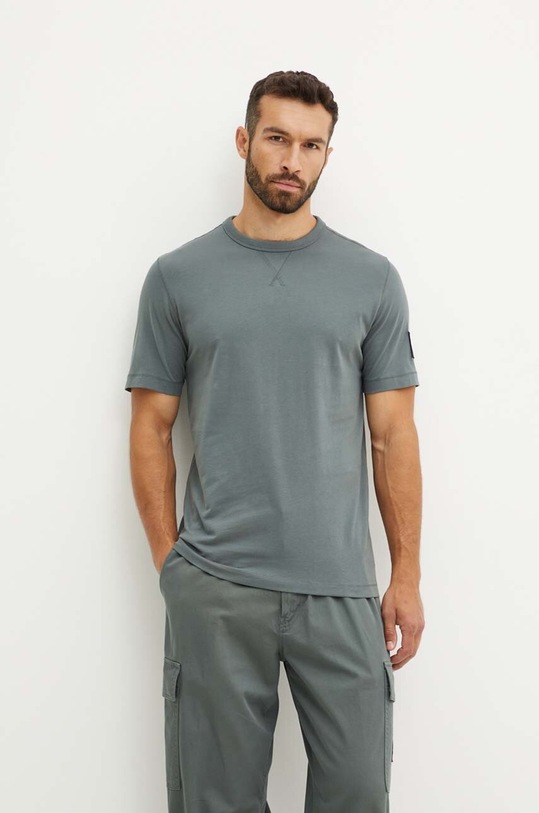 Bavlněné tričko Calvin Klein Jeans J30J323484 šedá AA00