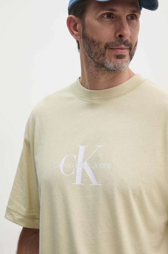 Хлопковая футболка Calvin Klein Jeans жёлтый J30J325427