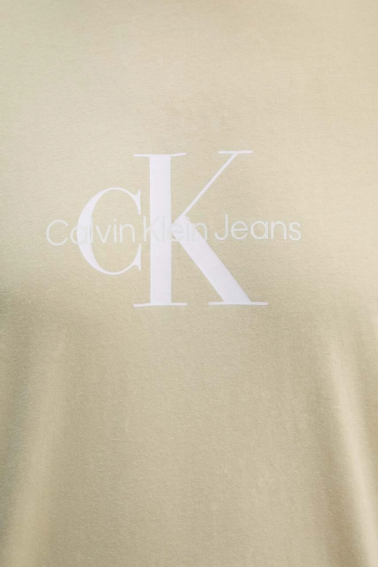 Pamučna majica Calvin Klein Jeans J30J325427 zlatna