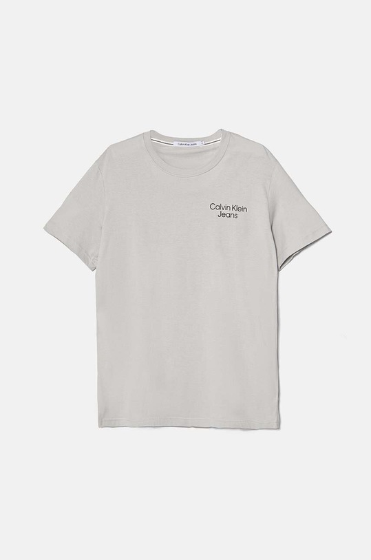 Bavlněné tričko Calvin Klein Jeans potisk šedá J30J325186