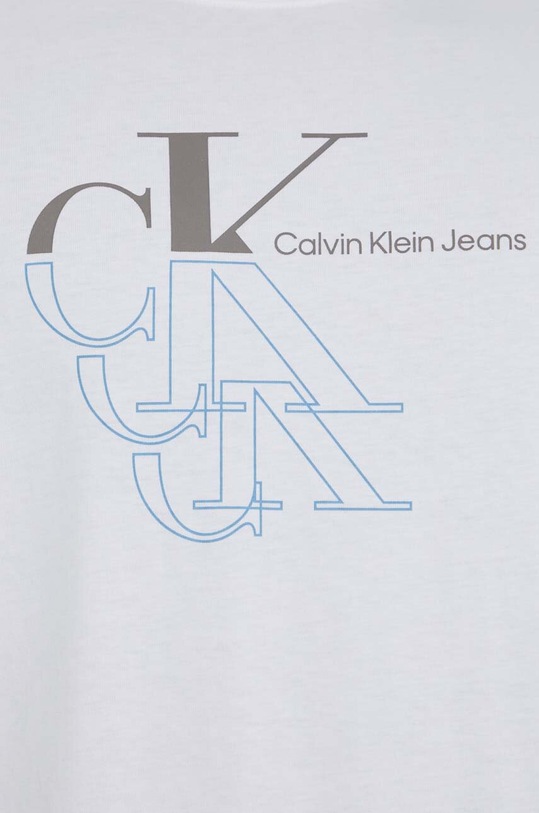 Βαμβακερό μπλουζάκι Calvin Klein Jeans J30J325352 λευκό