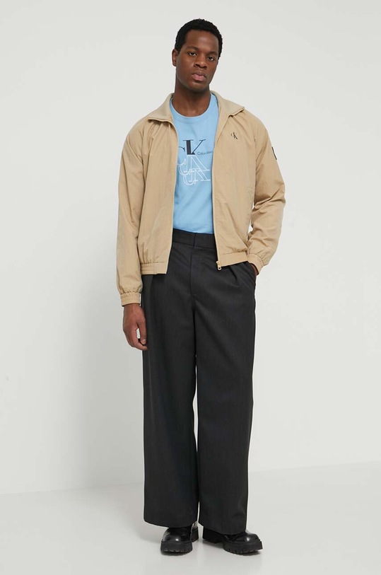 Bavlněné tričko Calvin Klein Jeans J30J325352 modrá SS24
