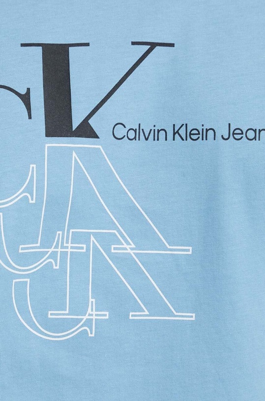 Bavlněné tričko Calvin Klein Jeans J30J325352 modrá