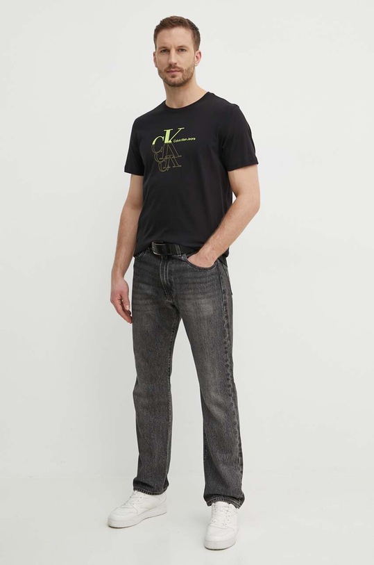 Bavlněné tričko Calvin Klein Jeans J30J325352 černá SS24