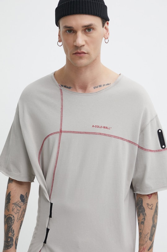 A-COLD-WALL* tricou din bumbac Intersect T-Shirt imprimeu bej ACWMTS179