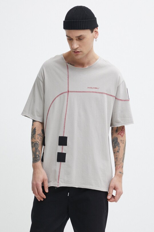 A-COLD-WALL* tricou din bumbac Intersect T-Shirt bej ACWMTS179