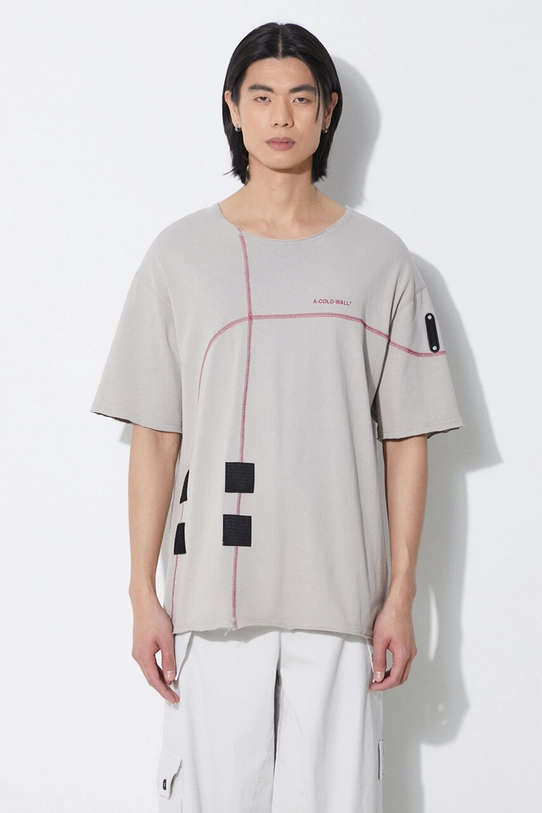 Βαμβακερό μπλουζάκι A-COLD-WALL* Intersect T-Shirt μπεζ ACWMTS179