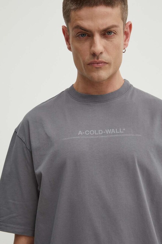 Odzież A-COLD-WALL* t-shirt bawełniany Discourse T-Shirt ACWMTS187 szary