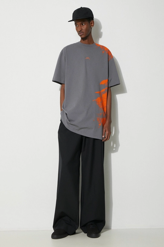 Βαμβακερό μπλουζάκι A-COLD-WALL* Brushstroke T-Shirt ACWMTS188 γκρί SS24