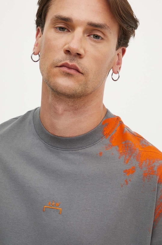 Хлопковая футболка A-COLD-WALL* Brushstroke T-Shirt серый ACWMTS188