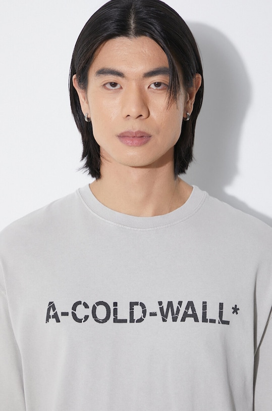 Βαμβακερό μπλουζάκι A-COLD-WALL* Overdye Logo T-Shirt ACWMTS186 γκρί