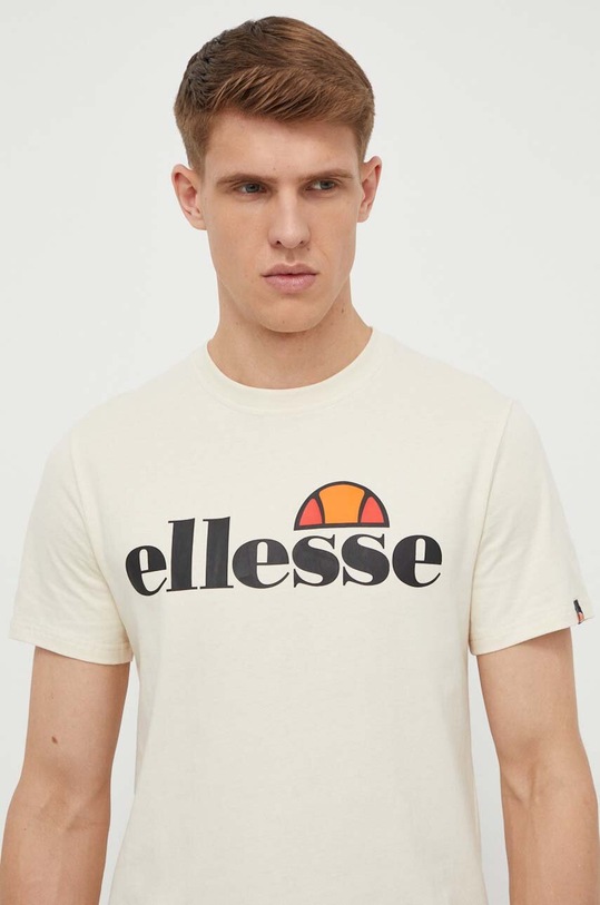 Ellesse t-shirt bawełniany SL Prado Tee nadruk beżowy SHV07405