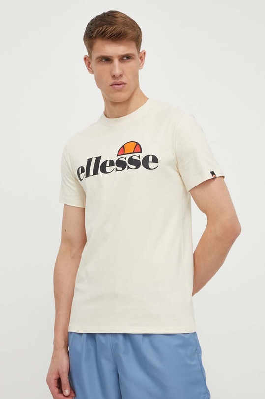 Ellesse t-shirt bawełniany SL Prado Tee beżowy SHV07405