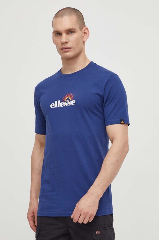 Бавовняна футболка Ellesse Trea T-Shirt темно-синій SHV20126