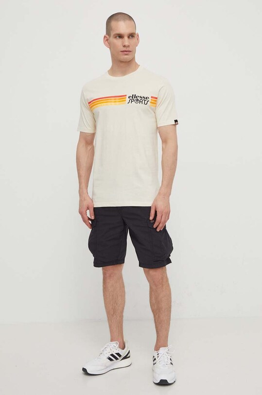 Βαμβακερό μπλουζάκι Ellesse Sorranta T-Shirt SHV20128 μπεζ SS24